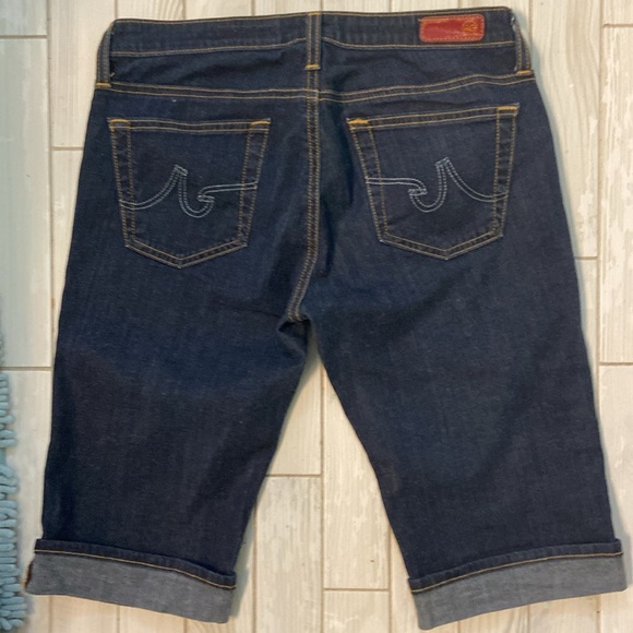 AG Adriano Goldshmied The Malibu Crop Pant Bermuda Short in Dark Wash Si… - Picture 4 of 9